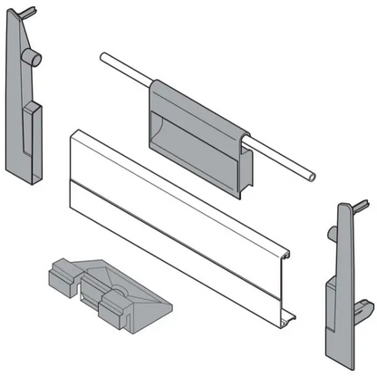 Frente c/ Puxador para Gaveta Tandembox Alta - Cinza - 01 Kit - Acessórios