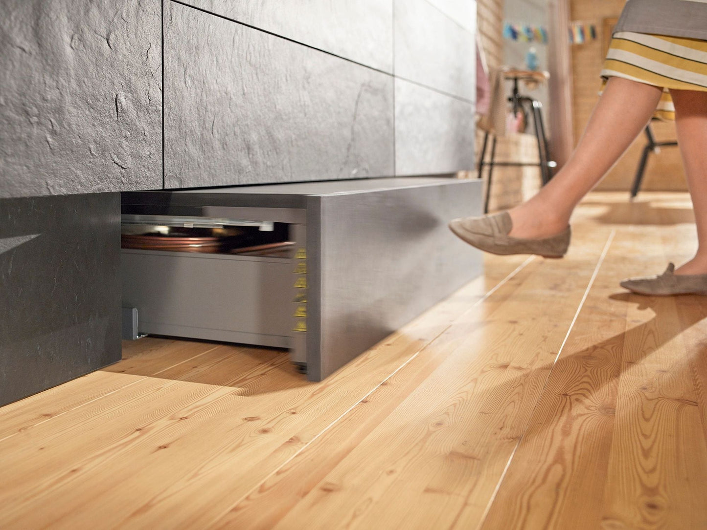 Gaveta para Elevação Space Step c/ Blumotion 410mm - Kit - Gavetas Metálicas
