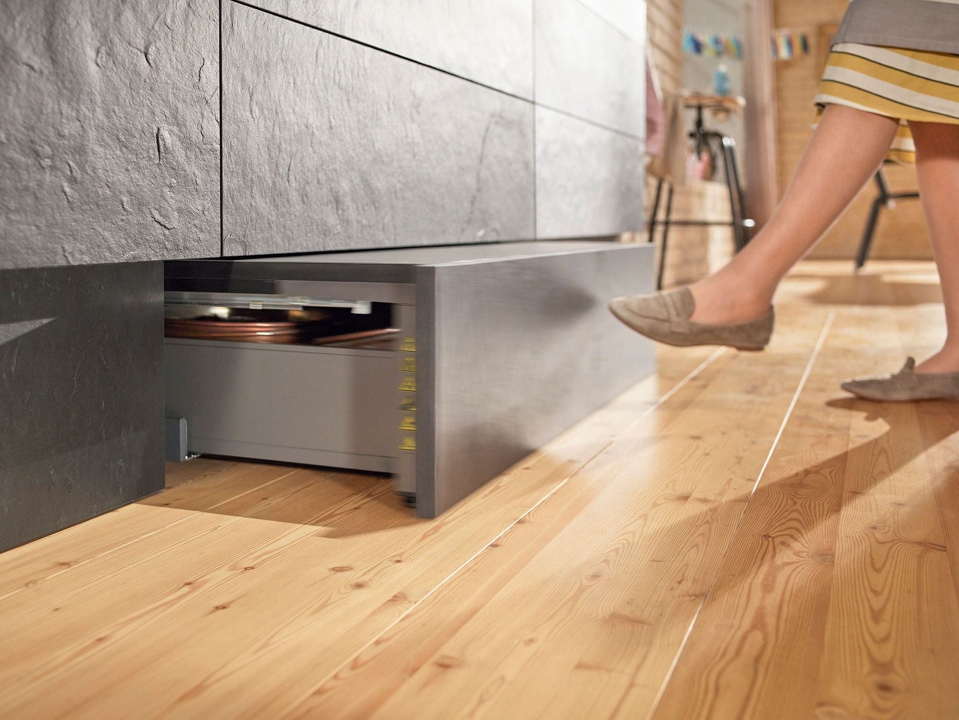Gaveta para Elevação Space Step c/ Blumotion 410mm - Kit - Gavetas Metálicas