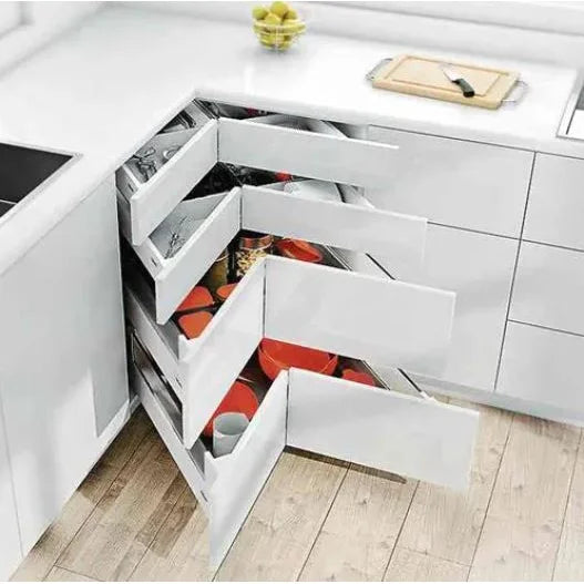 Kit Gaveta Space Corner Baixa Frente Fixa Tandembox Plus 650mm - Cinza - Gavetas Metálicas