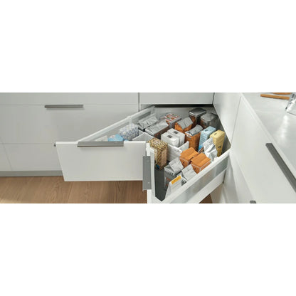 Kit Gaveta Space Corner Alta Frente Fixa 650mm - Cinza - Gavetas Metálicas