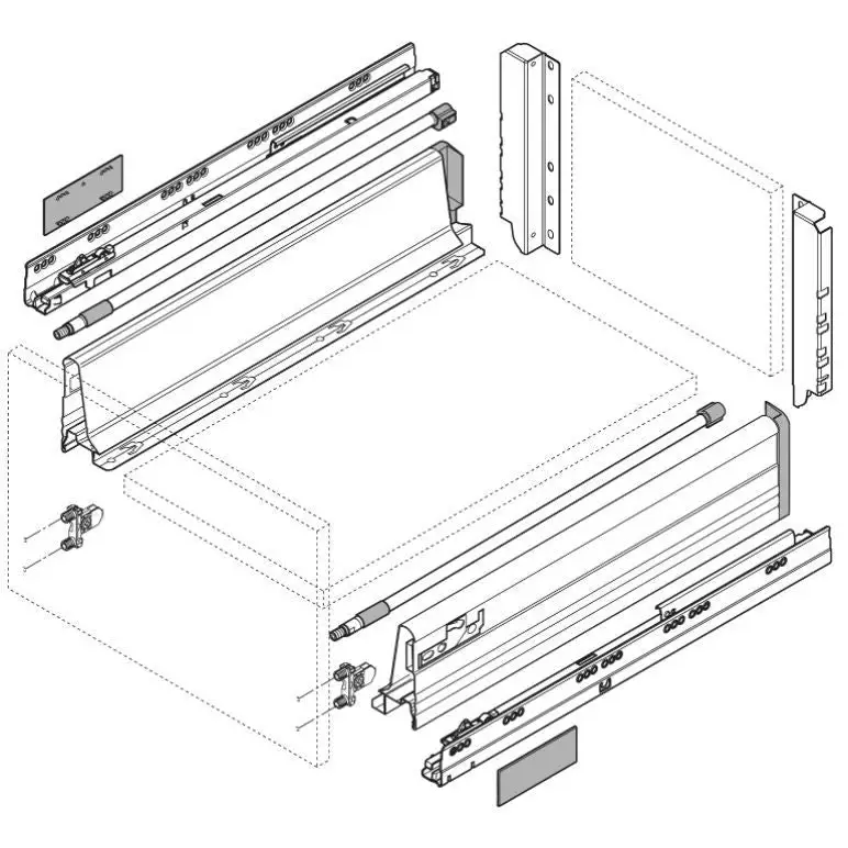 Gaveta Tandembox Plus Blumotion Alta 400mm - Cinza - Kit - Gavetas Metálicas