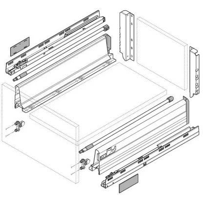Gaveta Tandembox Plus Blumotion Alta 400mm - Cinza - Kit - Gavetas Metálicas