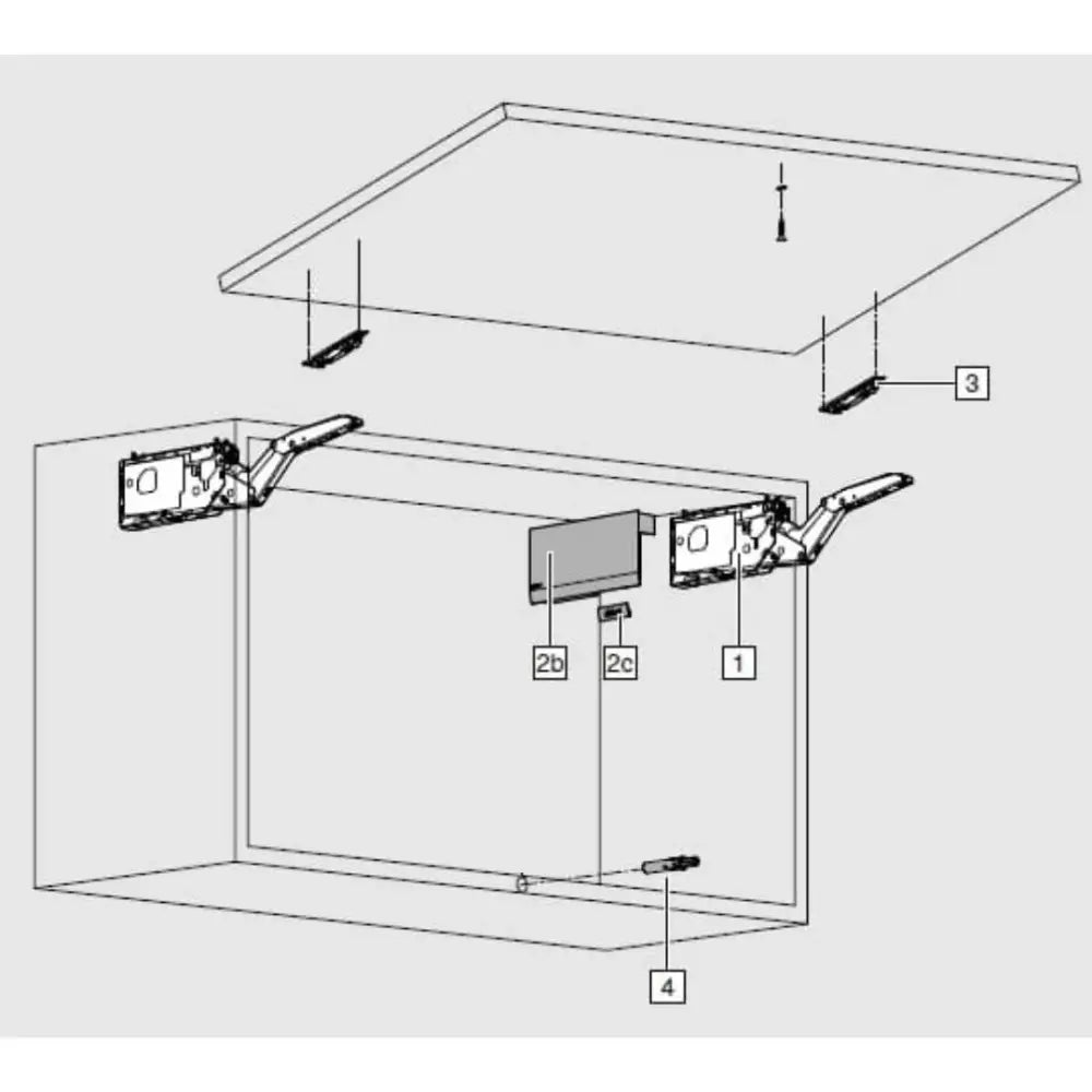 Kit Aventos Hk-Top 22K2700T - Cinza Claro/Inox Escovado - Articuladores