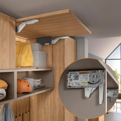 Kit Aventos Hk-Top 22K2700T - Cinza Claro/Inox Escovado - Articuladores