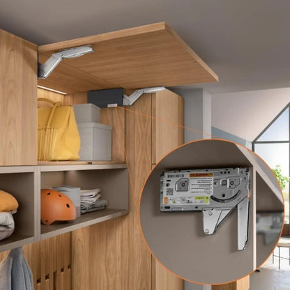 Kit Aventos HK-Top 22K2900 - Cinza Claro/Inox Escovado - Par - Articuladores