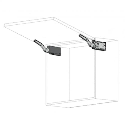 Kit Aventos HK-Top 22K2900 - Cinza Claro/Inox Escovado - Par - Articuladores