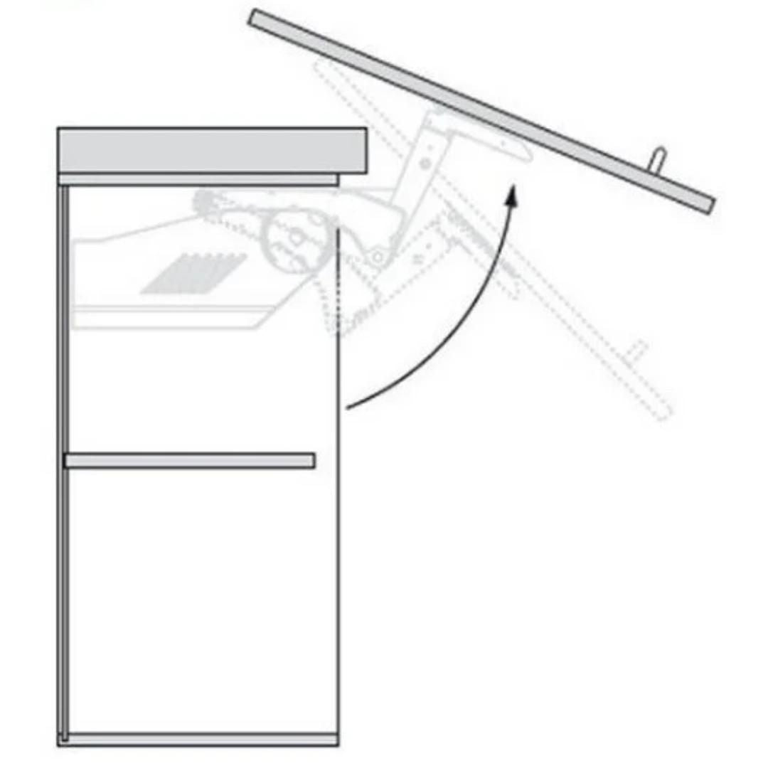 Kit Aventos HS com Servo-Drive | Altura 350 - 525mm Tipo C | Blum - Articuladores