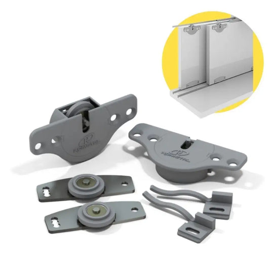 Kit Deslizante para Porta de Correr R0 21M | Embutido | 30Kg | Rometal - Sistemas Deslizantes
