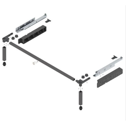 Kit Gaveta para Elevação Space Step c/ Blumotion - Kit Completo - Gavetas Metálicas