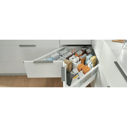 Kit Gaveta Space Corner Alta Frente Fixa 650mm - Cinza - Gavetas Metálicas