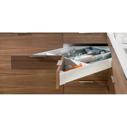 Kit Gaveta Space Corner Baixa Frente Fixa Tandembox Plus 650mm - Cinza - Gavetas Metálicas