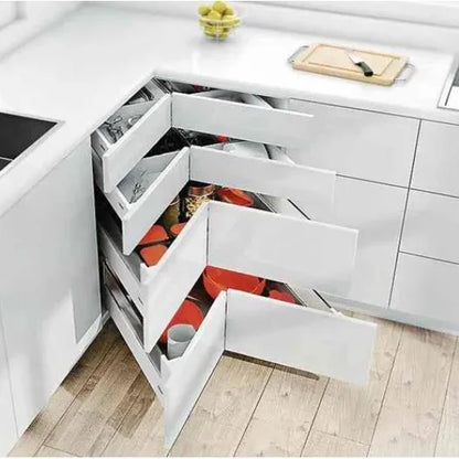 Kit Gaveta Space Corner Baixa Frente Fixa Tandembox Plus 650mm - Cinza - Gavetas Metálicas