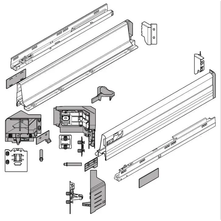 Kit Gaveta Space Corner c/ Syncromotion - Baixa - 650mm - Branco - Gavetas Metálicas