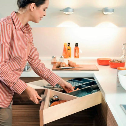 Kit Gaveta Space Corner c/ Syncromotion - Baixa - 650mm - Cinza - Gavetas Metálicas