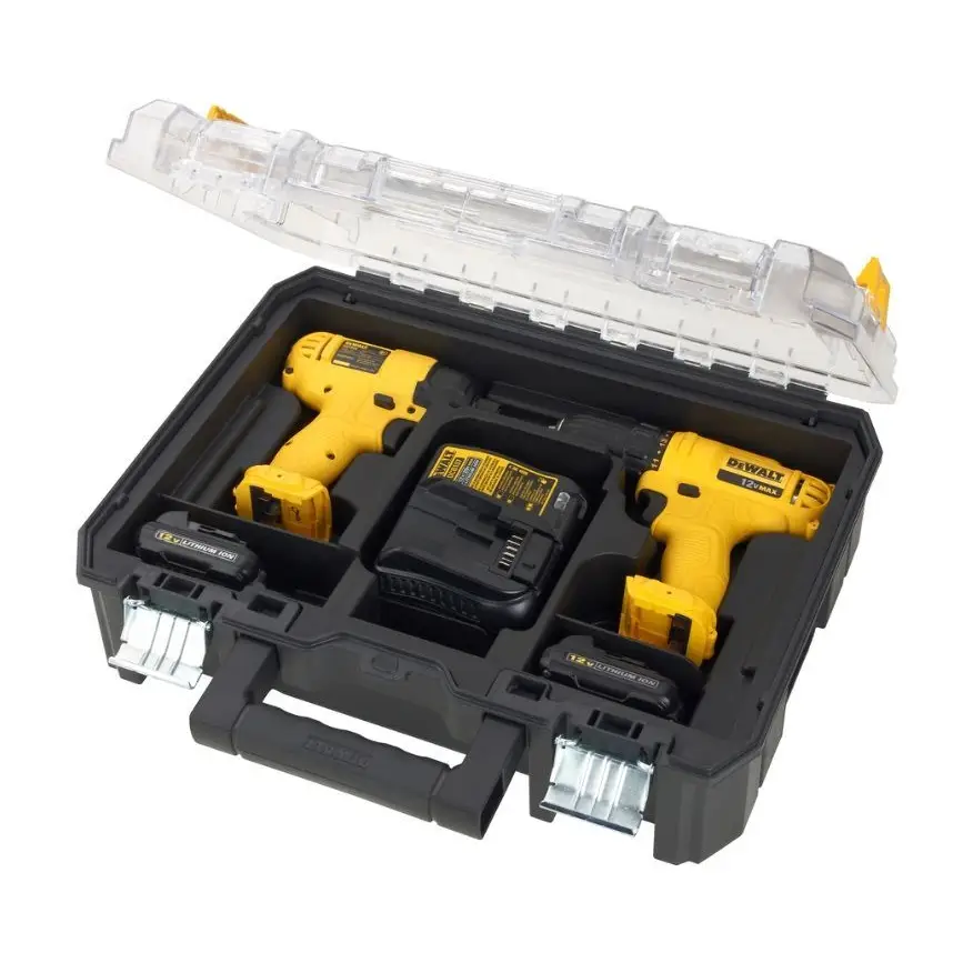 Kit Parafusadeira/Furadeira 3/8’’ + Parafusadeira de Impacto 1/4’’ + Maleta - Dewalt - Elétricas