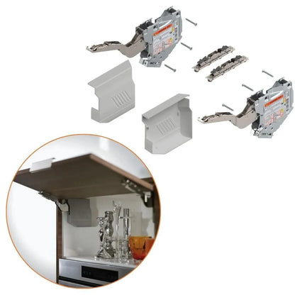 Kit Sistema Aventos Hk-S (Cinza Claro/Inox Esc) - Articuladores