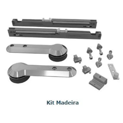 KIT SISTEMA DESLIZANTE EVO - P/ 1 PORTA - PRETO - 40A60KG - BARRA 2 METROS - Sistemas Deslizantes