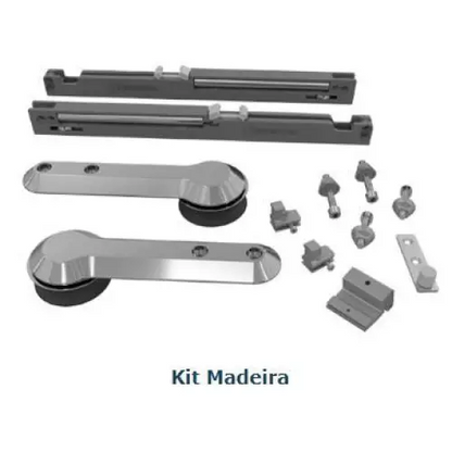 KIT SISTEMA DESLIZANTE EVO - P/ 1 PORTA - TITANIO - 40A60KG - BARRA 2 METROS - Sistemas Deslizantes