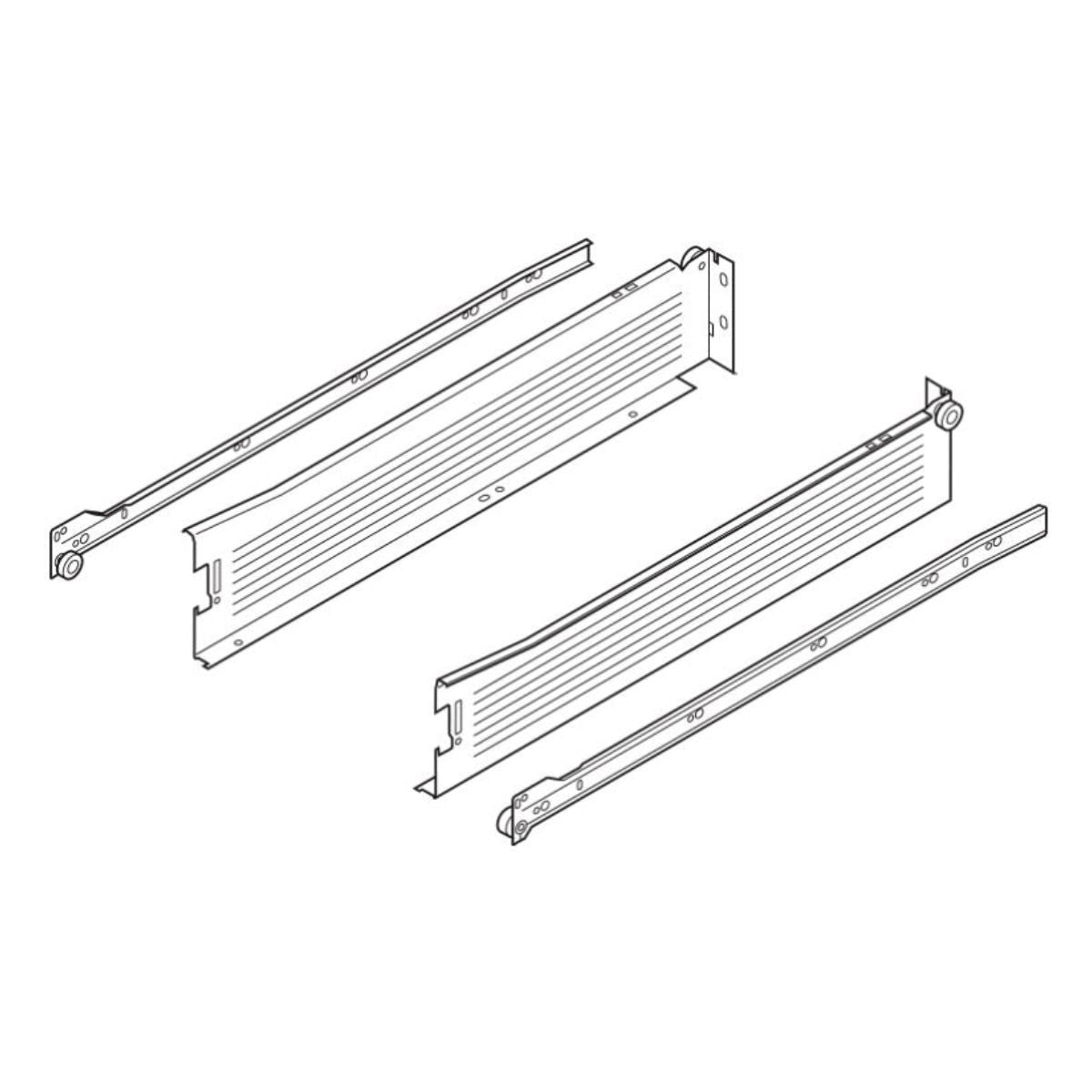 Lateral Gaveta Metabox Baixa 450mm - Branco - Par - Acessórios