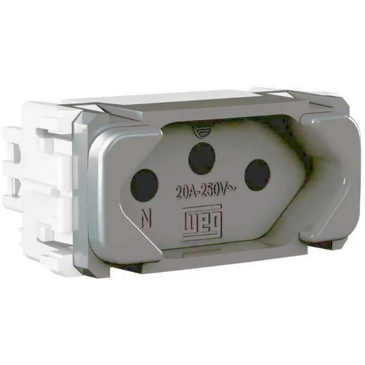 Modulo Tomada de Energia 3 Pontas Cinza - 20A/250 - 14982914 - Interruptores