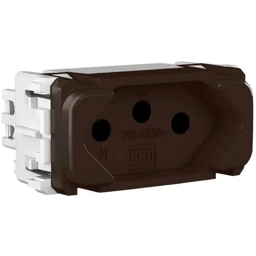 Modulo Tomada de Energia 3 Pontas Marrom  - 20 A/250 - 13877328 WEG