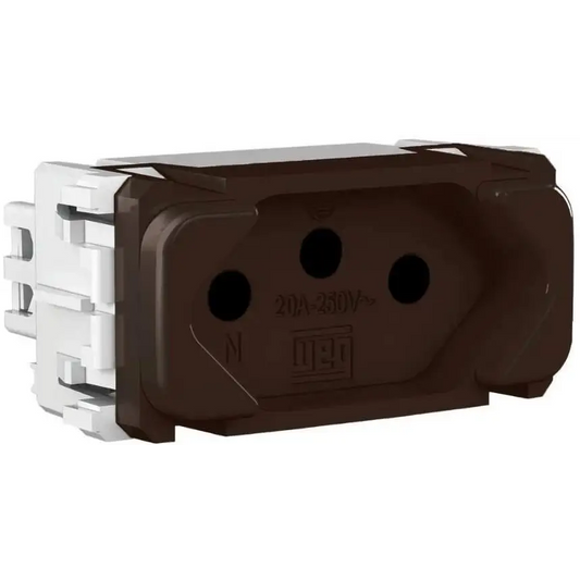 Modulo Tomada de Energia 3 Pontas Marrom  - 20 A/250 - 13877328 WEG