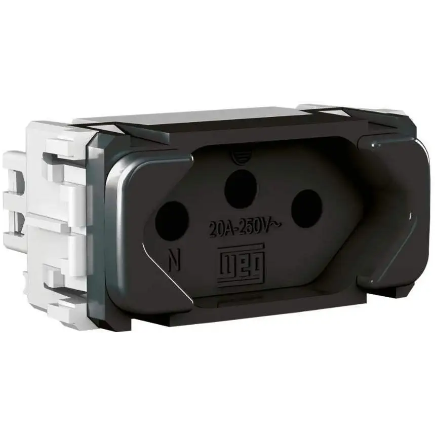 Modulo Tomada de Energia 3 Pontas Preto - 20 A/250 - 13387542 WEG