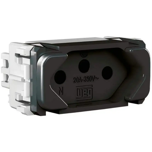 Modulo Tomada de Energia 3 Pontas Preto - 20 A/250 - 13387542 WEG
