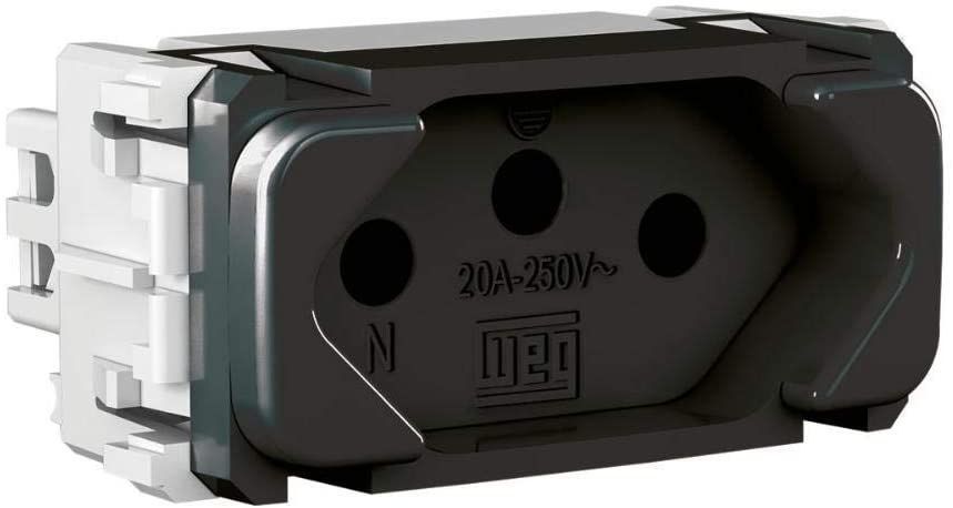 Modulo Tomada de Energia 3 Pontas Preto - 20 A/250 - 13387542 - Módulos