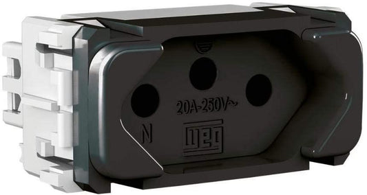 Modulo Tomada de Energia 3 Pontas Preto - 20 A/250 - 13387542 - Módulos