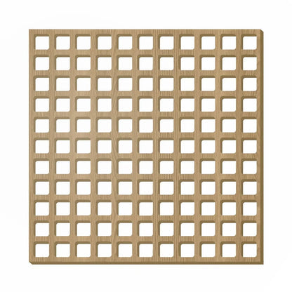 Cobogó decorativo em MDF com quadrados vazados e textura de madeira - Sem Categoria