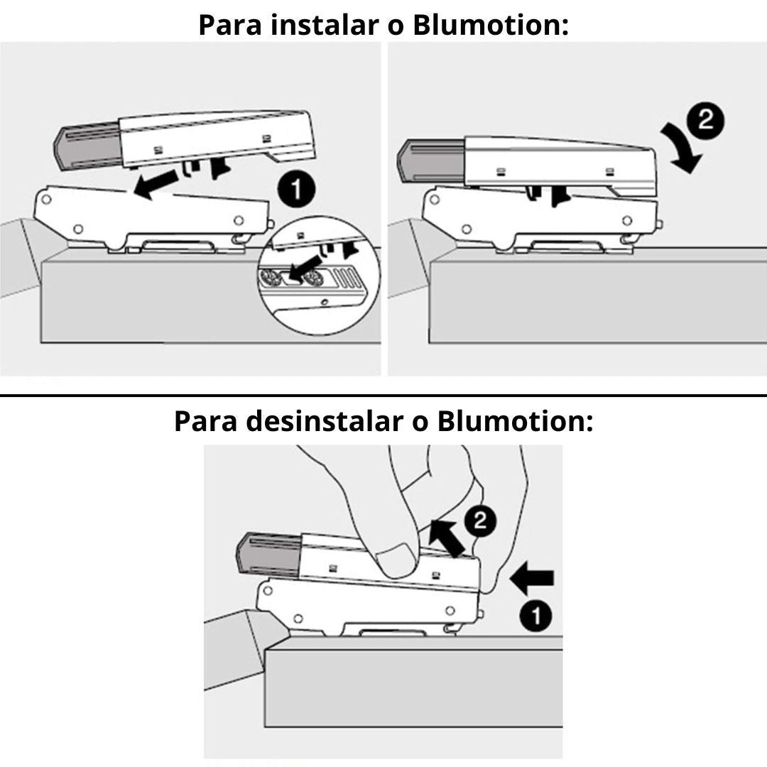 Par Amortecedor Blumotion para Dobradiça Clip Top Reta - Blum | 2 unidades - Acessórios