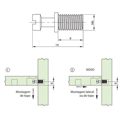 Parafuso FA/FB Aço Zincado M6x8MM - 01 Unidade - Fixadores