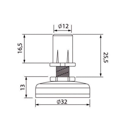 Pé Nivelador HD Ferragens | 32mm | Suporte Ajustável Móveis HD FERRAGENS