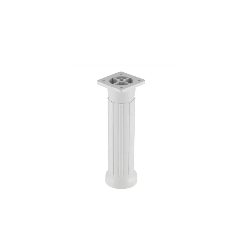 Pé Plástico Branco Com Regulagem 130mm - Pés e Rodízios