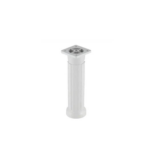 Pé Plástico Branco Com Regulagem 130mm - Pés e Rodízios