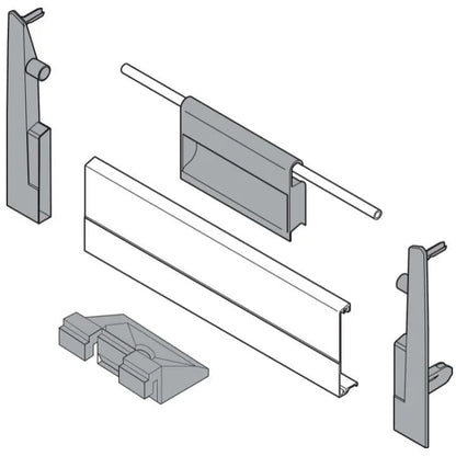Frente c/ Puxador para Gaveta Tandembox Alta - Cinza - 01 Kit - Acessórios