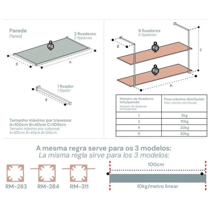 Perfil Alumínio Link 1 Aba | RM-284 | Aço Corten MicroTX | 3 Metros - Perfis