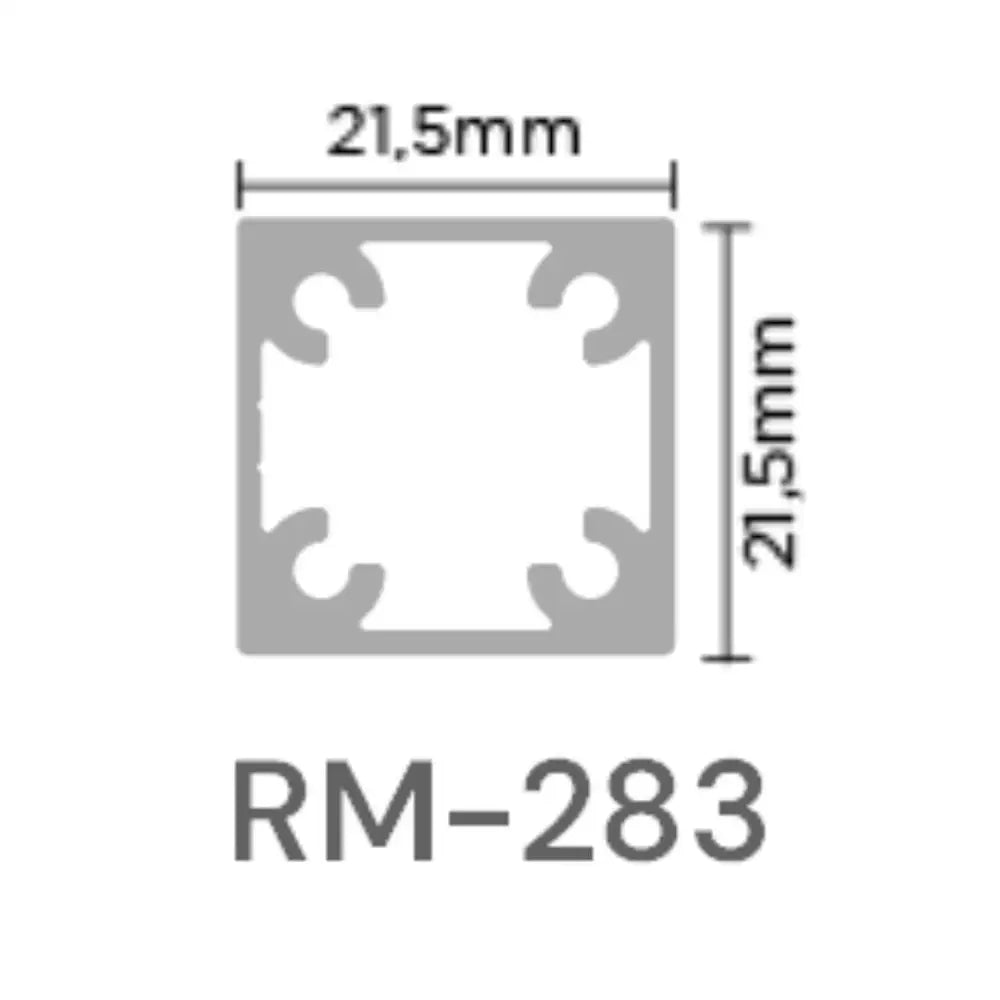 Perfil Alumínio Link Sem Aba | RM-283 | Anodizado Preto | 3 Metros - Perfis