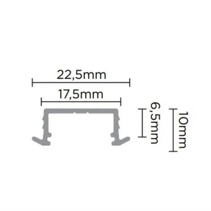 Perfil Canaleta para LED Embutido | RM-331 | Supra Natural | 3 Metros - Perfis