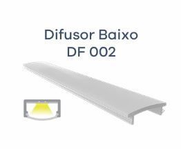 Perfil Difusor Baixo Para Led DF-002 | Barra 3 Metros | 01 Unidade - Perfis