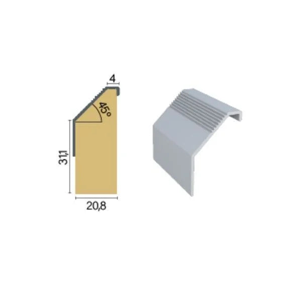 Puxador oculto RM 240 em alumínio resistente para MDF - Sem Categoria