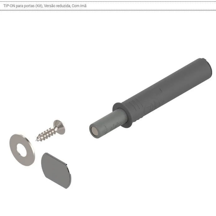 Pulsadpr TIP-ON - Versão Reduzida c/ imã - Cinza Platina - 01 Unidade - Acessórios