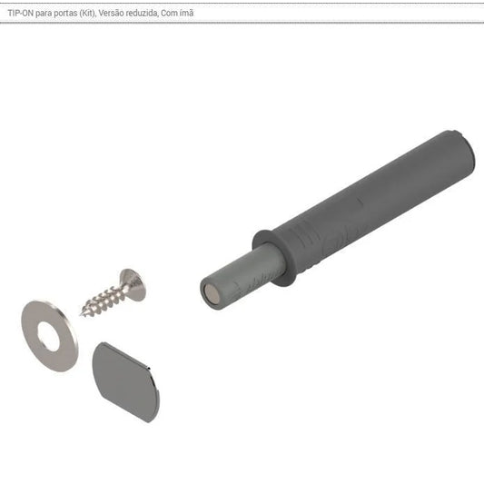 Pulsadpr TIP-ON - Versão Reduzida c/ imã - Cinza Platina - 01 Unidade - Acessórios