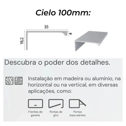 Puxador Alça de Sobrepor 100mm | Preto Fosco | Cielo RM-378 ROMETAL