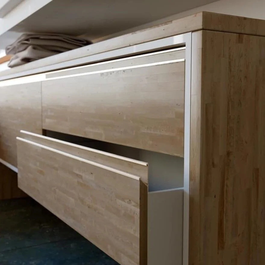 Puxador Oculto | RM-214 | Branco Brilhante | Para 18mm | Barra 3 Metros - Puxadores