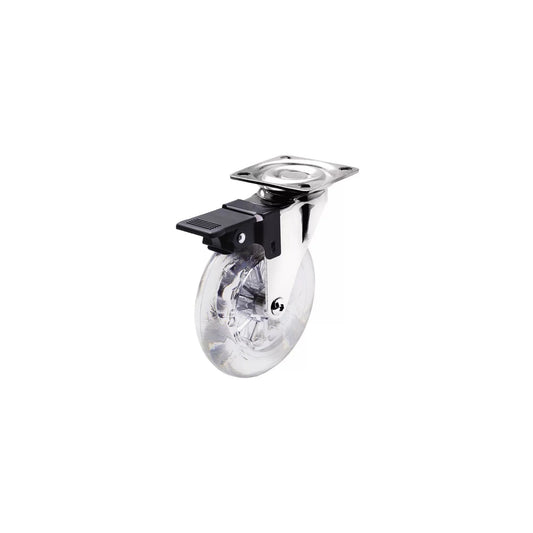 Rodizio Pu Cristal 50mm C/Freio - 21729 - GMET METALNOX