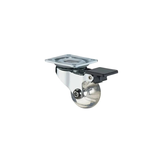 Rodizio Pu Cristal 35mm C/Freio - 21727 - GMET METALNOX