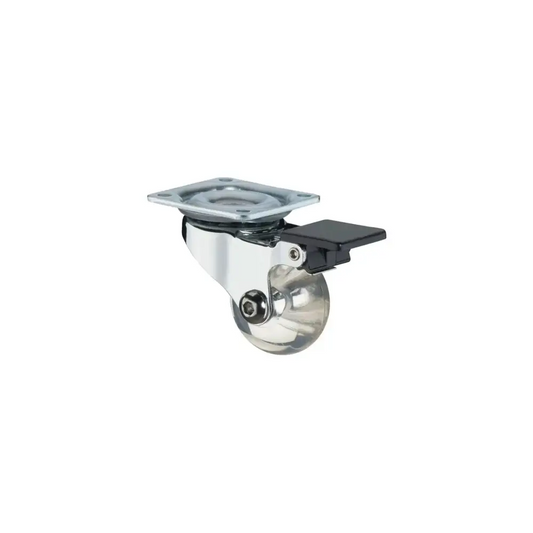 Rodizio Pu Cristal 35mm C/Freio - 21727 - GMET METALNOX